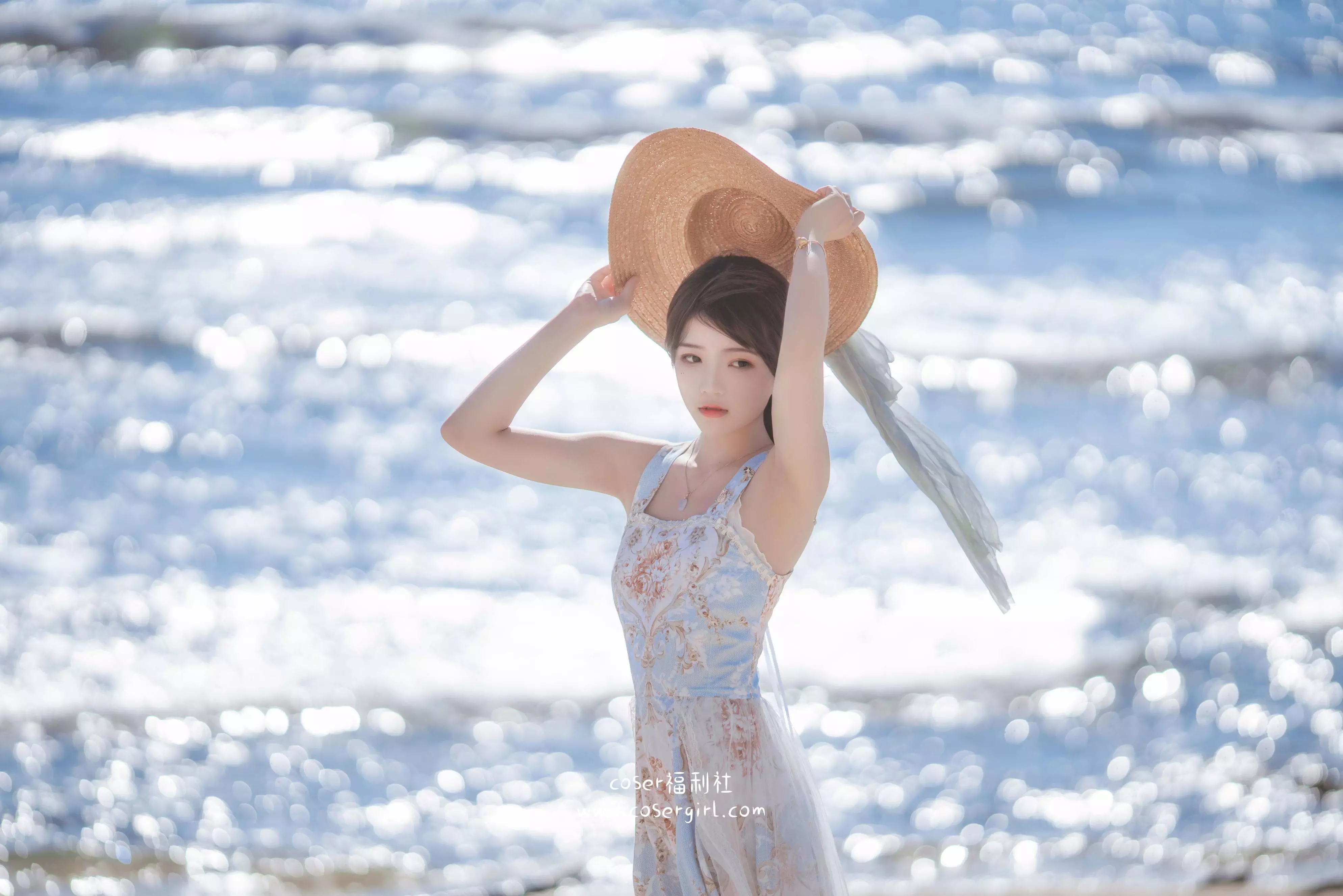 图片[6]-浪漫清新的夏日写真：桜桃喵与发光的海